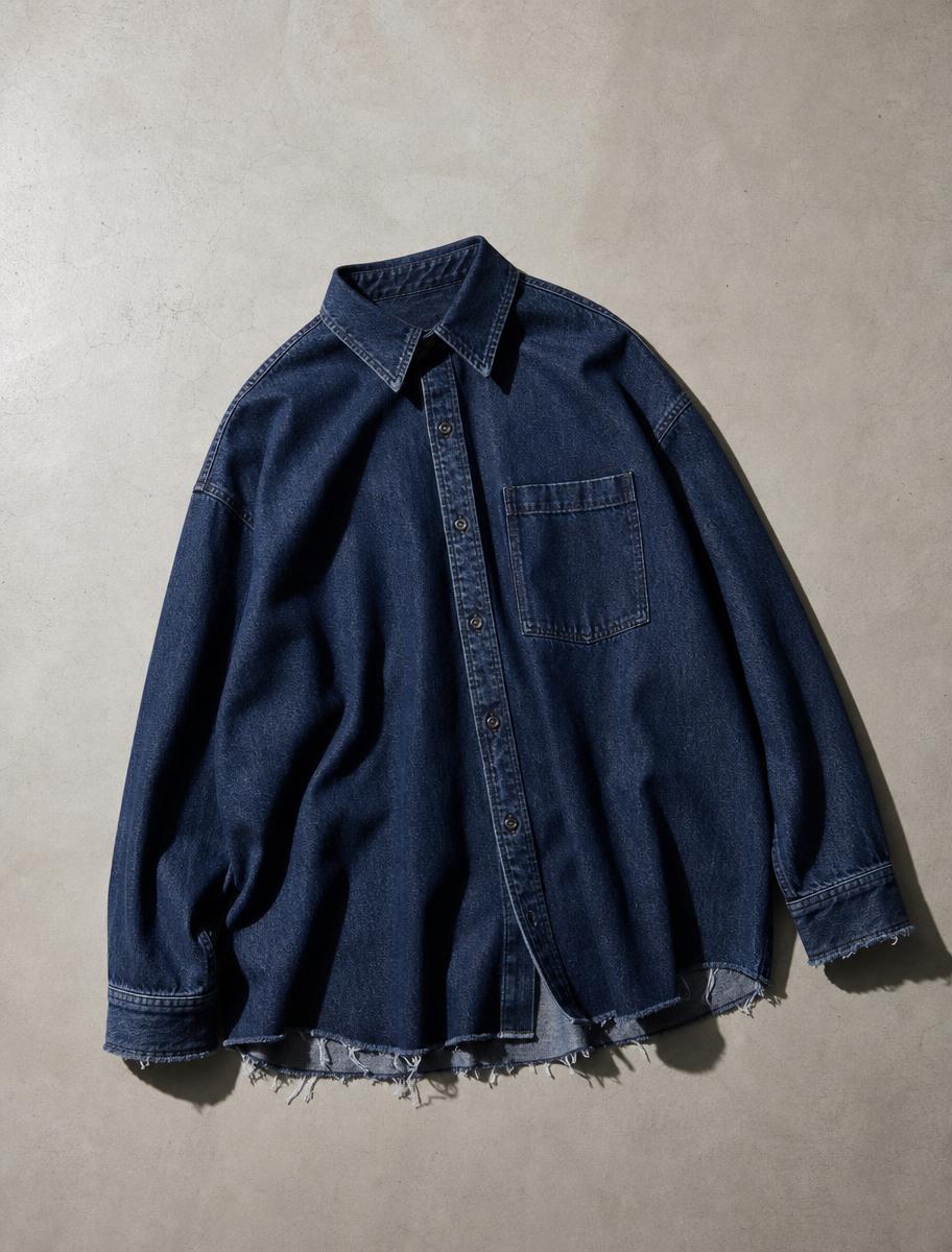 Raw Hem Denim Shirt